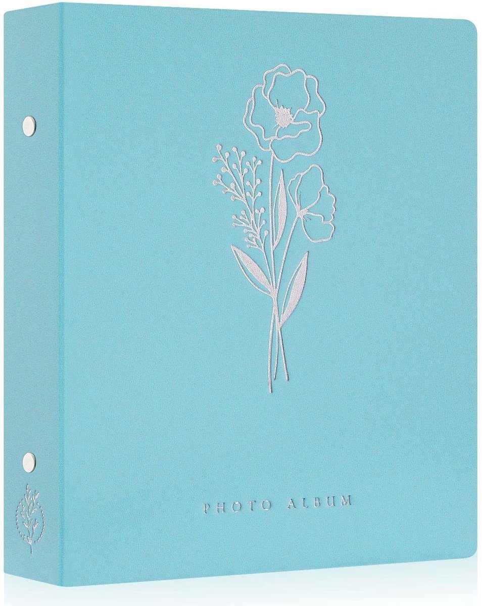 Omgoods- Fotoalbum 400 Foto's - Insteekalbum - Linnen Omslag - Waterdicht - Zuurvrij - Luxe Zilveren Print - Fotoboek