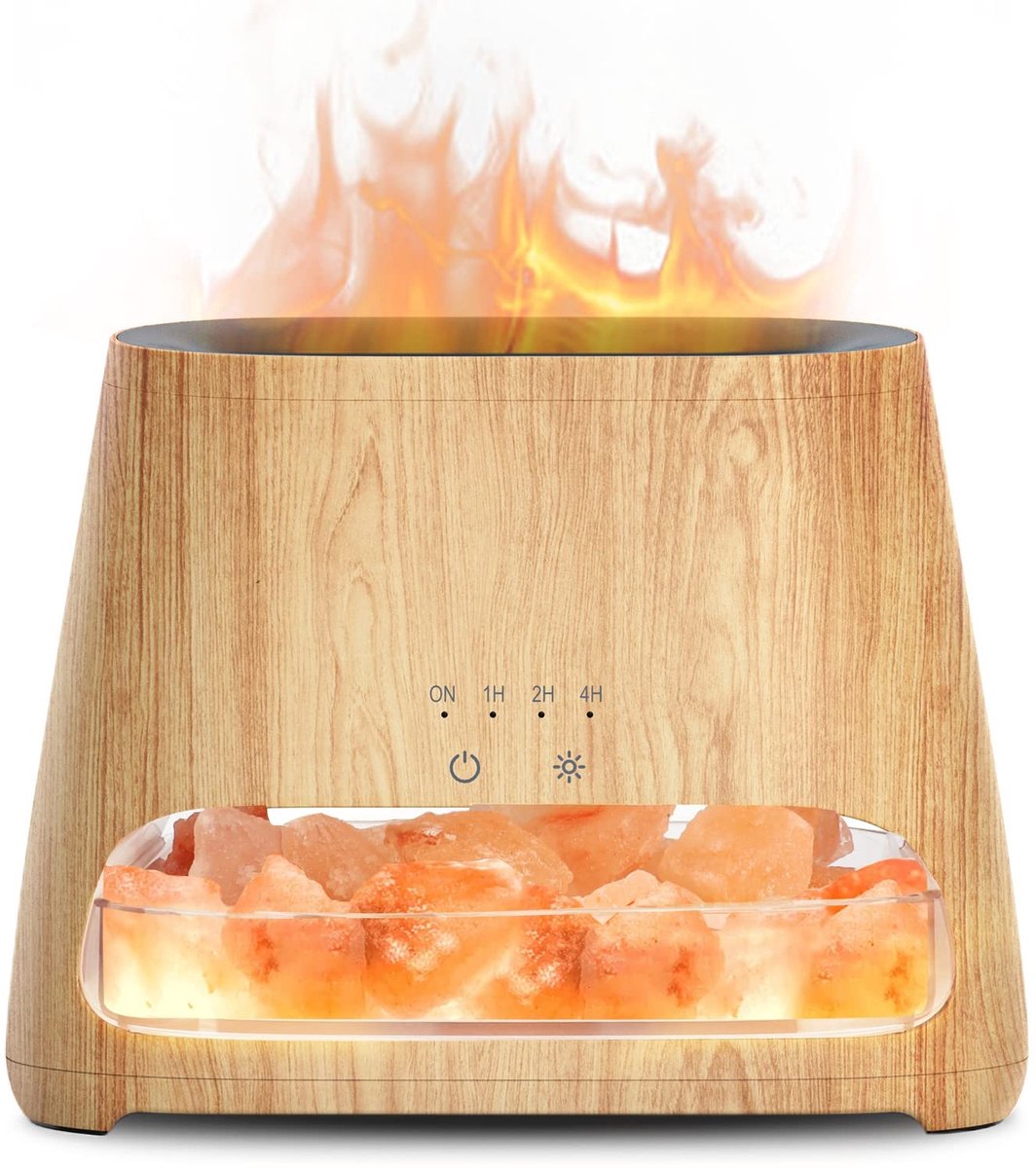 Omgoods - 2-in-1 Aroma Diffuser en Himalaya Zoutlamp voor Gezondheid en Ontspanning