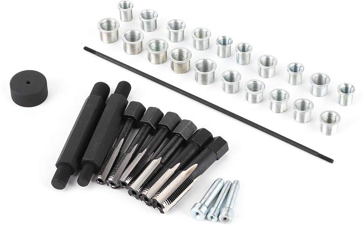 Omgoods - Garage Gereedschap - Gloeibougie Verwijdering Kit - 33 Stks - Draad Reparatie Kit - Inclusief Tap Insert Driver - Geschikt voor Automonte...