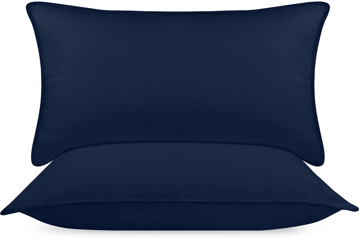 Omgoods - Microvezel Slaap- en Sierkussens 40x80 cm - Set van 2 Marineblauw