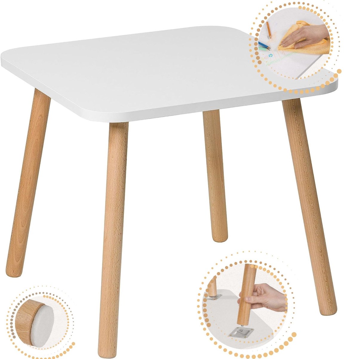 Omgoods - Kleine Houten Stoel voor Kinderen, 50 x 50 x 46 cm, Handgemaakt