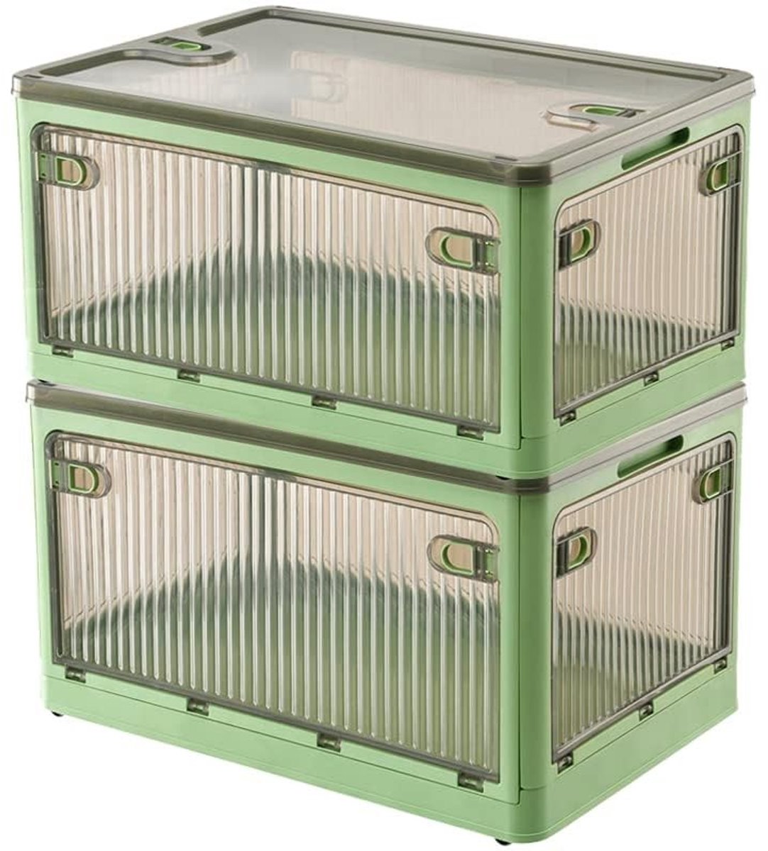 Omgoods - 2 Pack Opbergdozen met Deksel en Wieltjes, 28L Capaciteit