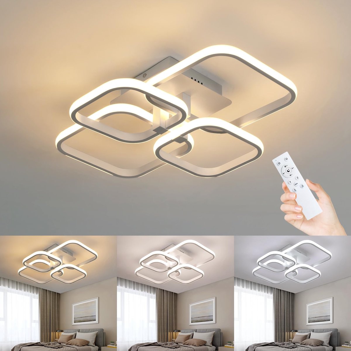 Omgoods - Dimbare LED Plafondlamp met Afstandsbediening