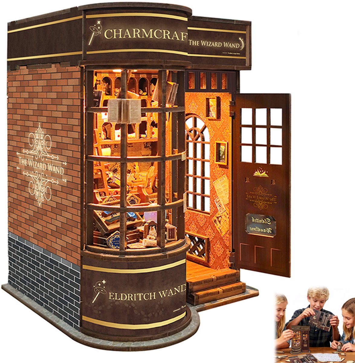 DIY Minihuis - Boekensteun 3D Model - 3D Puzzel - Boekensteun Huis Model - 3D Handgemaakt Bouwpakket - Geschikt voor Volwassenen - Modelbouwset - Verjaardagscadeau