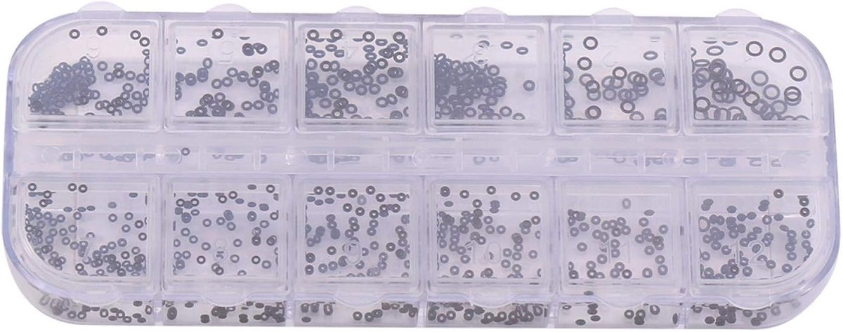 SnelShoppen - 12 Stuks Rubber O-Ringen Assortiment Set, 1.4-2.8mm Ringen voor Horloges, Gasketringen voor Kleine Crown O-Ringen, Ideaal voor Reparatie
