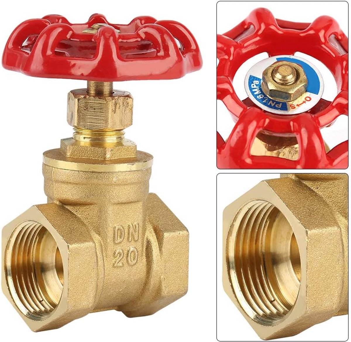 SnelShoppen - 3/4" DN20 Messing Kogelklep - Duurzaam en Economisch - Handmatige Rotatie - Voor Water, Olie, Gas en Stoom