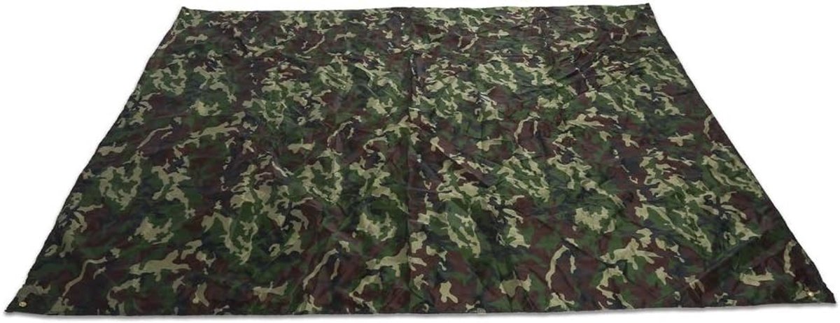 SnelShoppen - Waterproof Camping Tarp 2x2M - Lichtgewicht Camouflage Tentzeil - Regenbestendig Mat voor Buiten Activiteiten, Kamperen, Picknick en Zon