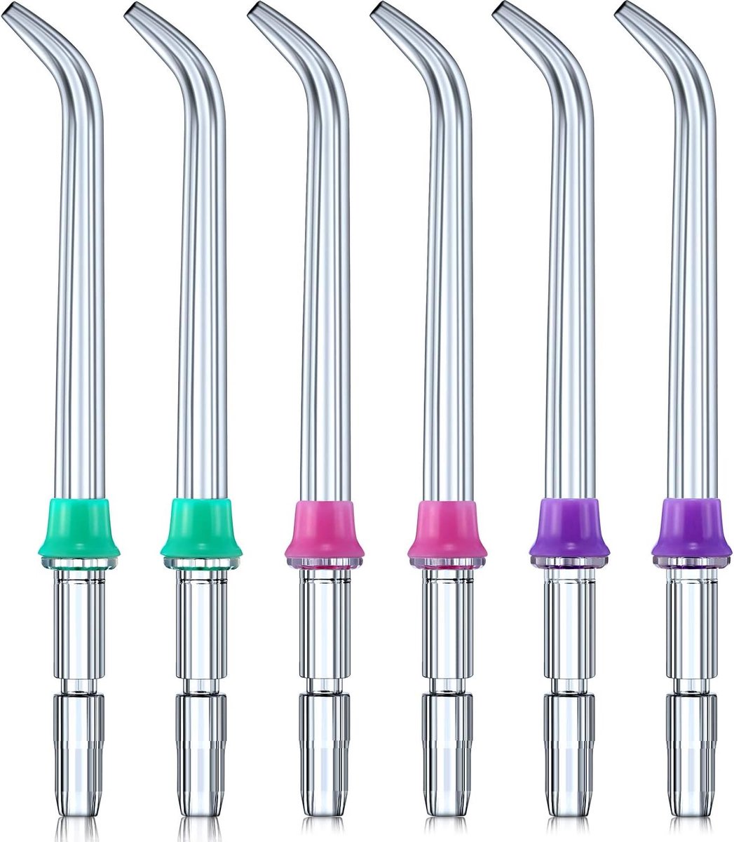 SnelShoppen - 6x Classic Jet Tips Water Flosser Nozzles - Vervangende Accessoires voor Waterpik en Andere Mondspoelapparaten - Geschikt voor Gezinnen
