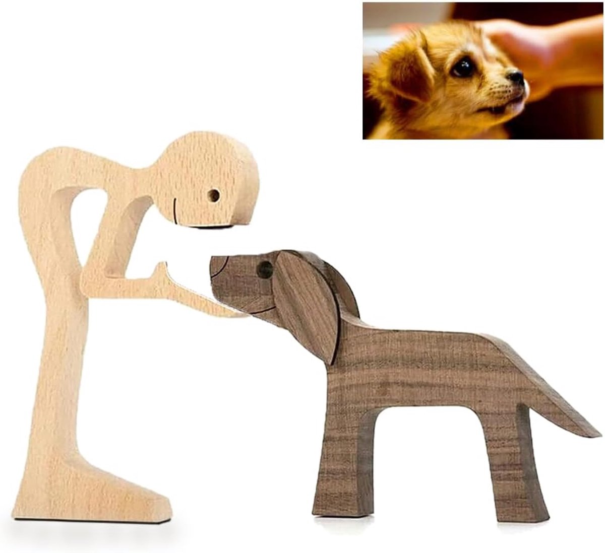 Wood Carvings for Dogs Handmade Dog Wood Carving Family Pet Wood Carving Wood Carving of Dogs and People Carved Wooden - ShopVlot