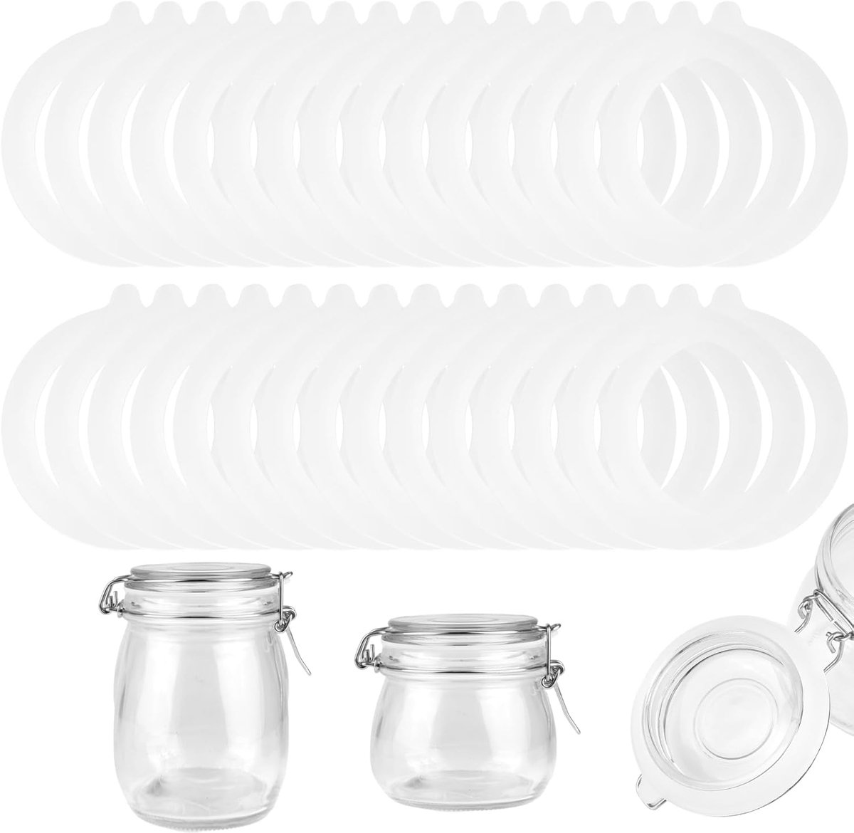 Rubberringen voor potten 68 x 92 mm - herbruikbaar silicone - luchtdicht - ideaal voor conserveren - SnelShoppen