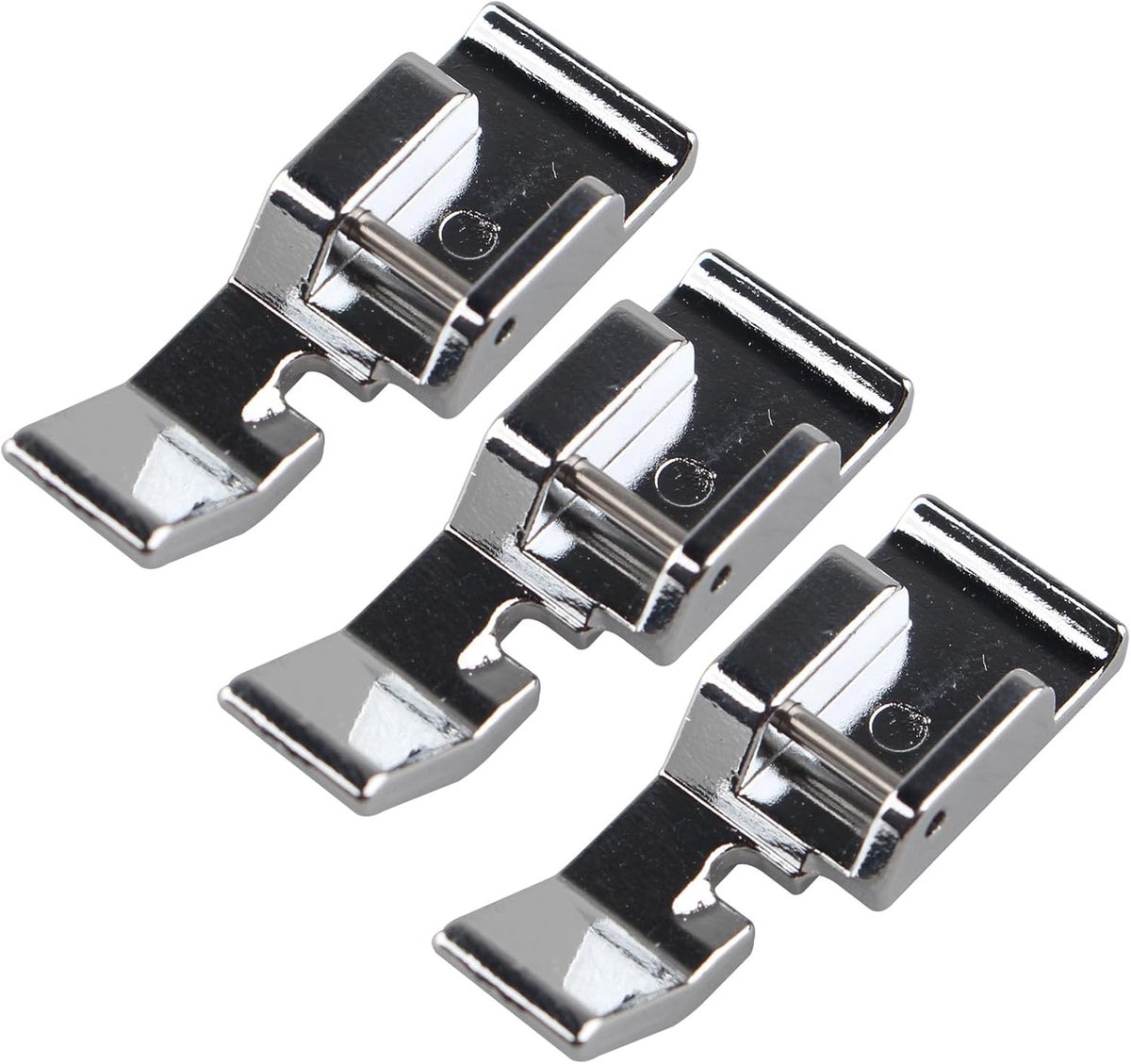 SnelShoppen - 3 Stuks Enkele Zipper Voet Rits Voet voor Huishoudelijke Naai Machine Accessoire van Roestvrij Staal - Compatibel met Singer, Brother, J