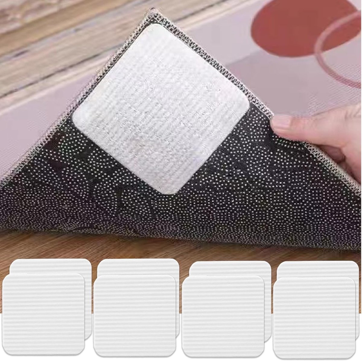 Herbruikbare tapijtgripper 10x10cm - niet-slip tapijt stickers - voor houten en marmeren vloeren - voorkomt verschuiven - ShopVlot