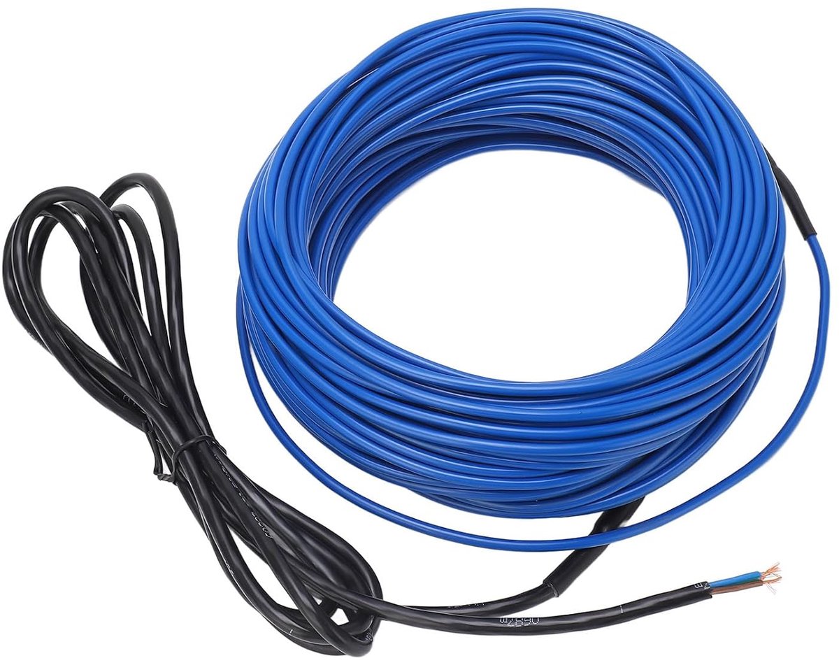 SnelShoppen - Verwarmingskabel 20M, 300W, IPX7 Waterdicht, Vorstbestendig, Snelle Verwarming, Pijpbescherming, 220-240V voor Tuin, Garage, Caravan, Ke