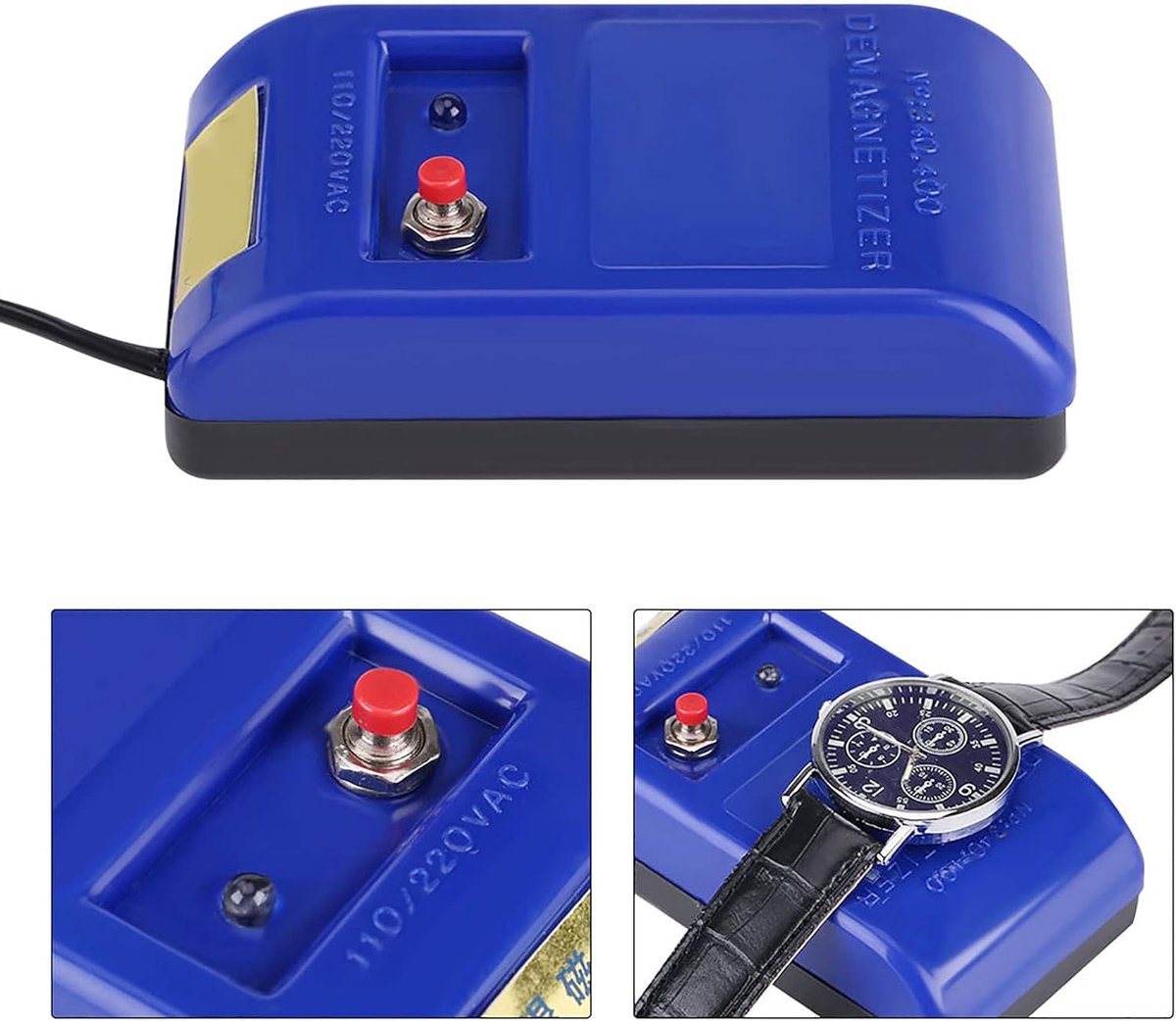 SnelShoppen - Professionele Horloge Demagnetiseur 12x7x6 Voor Mechanische Horloges - Compacte Demagnetisatie Tool 110/220V