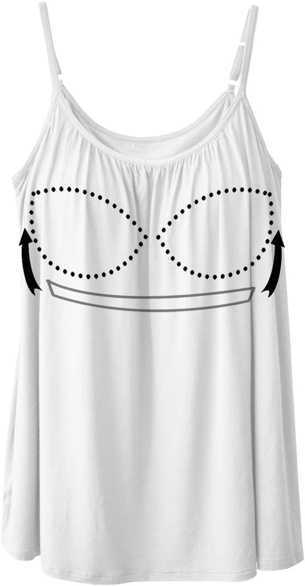 Pack van 2 Dames Mouwloze Basis Tanktops met Padding - Casual Onderhemden S-XXXL, Wit en Comfortabel