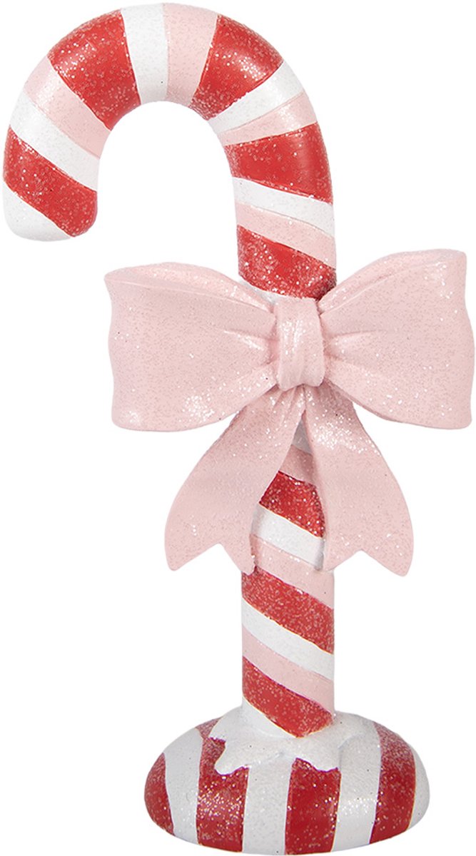 Clayre & Eef Kerstdecoratie Beeld Zuurstok 11x6x20 cm Rood Kunststof