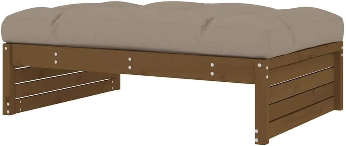 Tuin Voetenbank - Poef Terras - Ontspannen Buiten - Massief Hout - 120x84 cm - Honingbruin