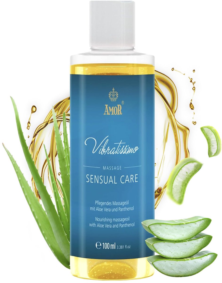 Vibratissimo 'Sensual Care': massageolie, liefdesolie, lichaamsolie met aloë vera, 100 ml