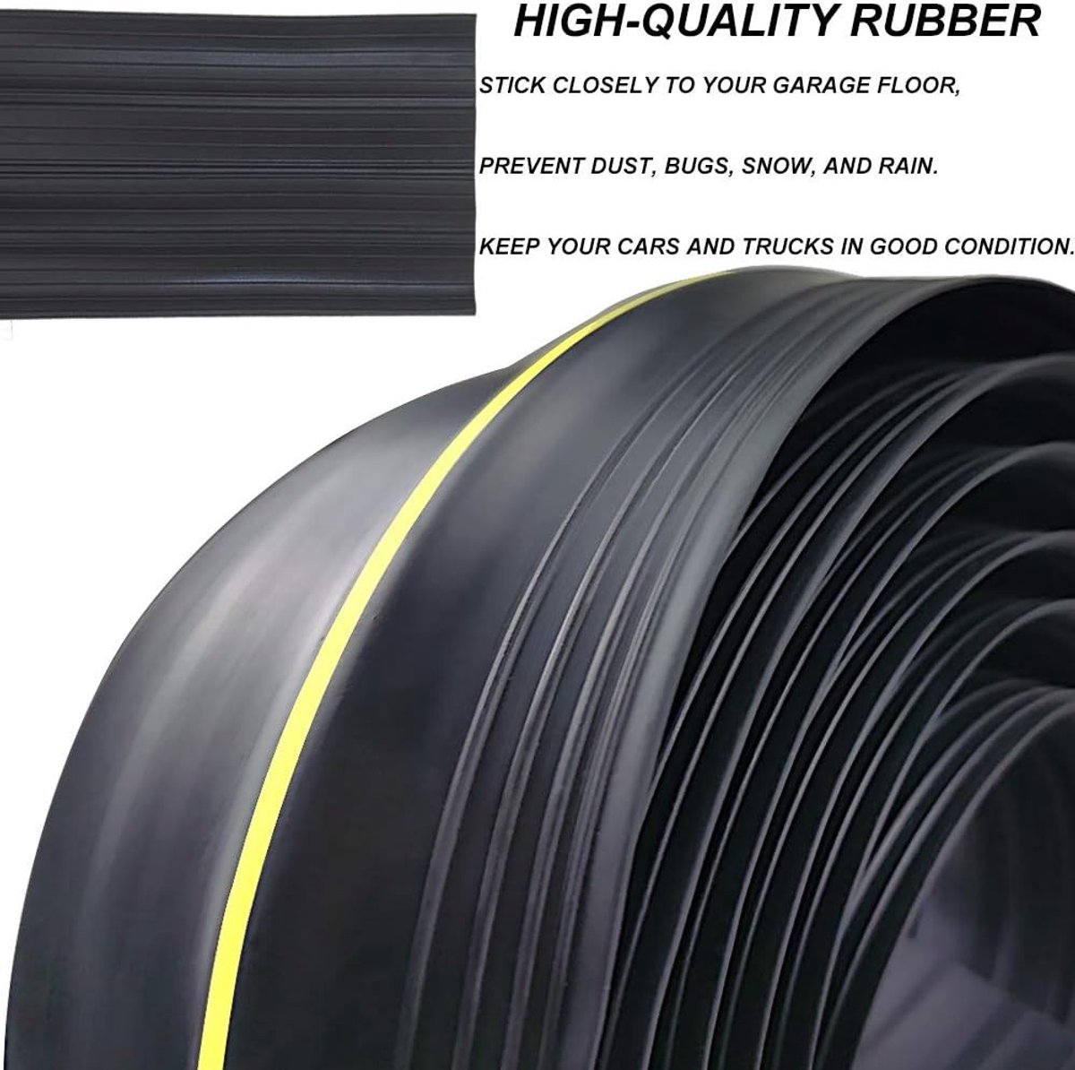 Universele Garagedeurafdichting van 3m, Weerbestendige Vloerafdichting, Rubber DIY Vervangingsafdichting voor Garagedeuren, Houdt Garages Schoon en Droog