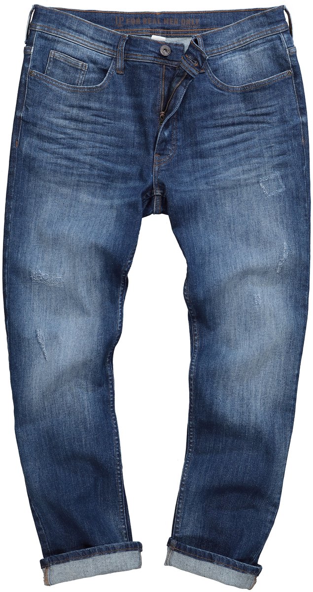 JP 1880 - Heren - Jeans denim FLEXNAMIC® destroyed vintage look Straight-Fit - Donkerblauw denim - Maat 52