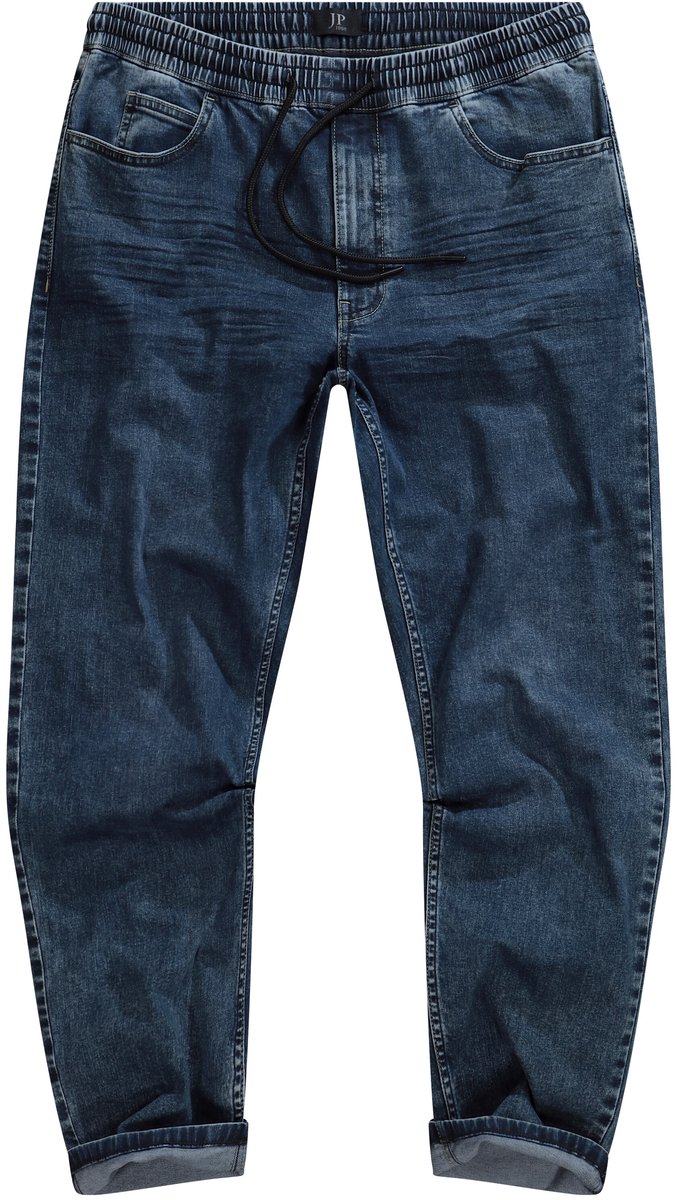 JP 1880 - Heren - Instapjeans FLEXNAMIC® denim Modern-Fit 5-pocket dirty denim - Donkerblauw denim - Maat XXL