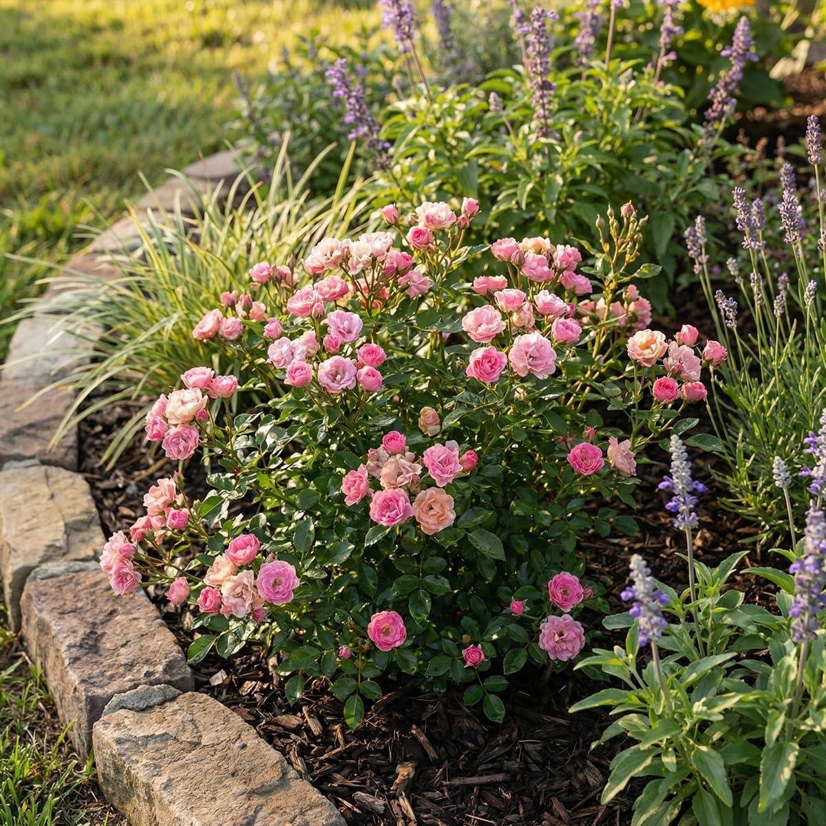 Rozenstruik - Roos Lilly Rose - Tuin Aankleden - Overvloedige Bloei - Hoogte 30-50 cm - Roze