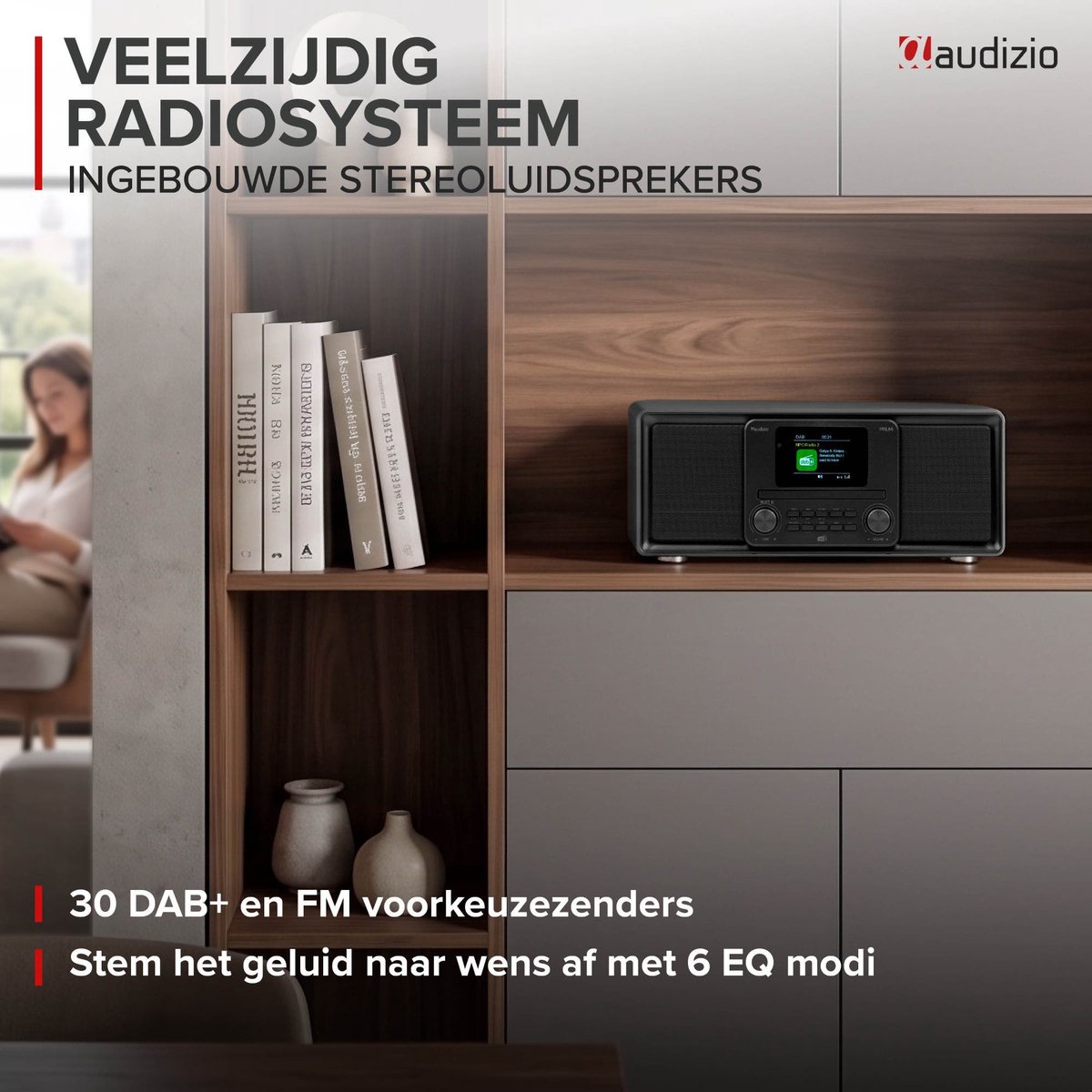 DAB radio - Audizio Palmi - Radio met cd speler - Bluetooth radio - FM, DAB+ en USB - Zwart thumbnail 2