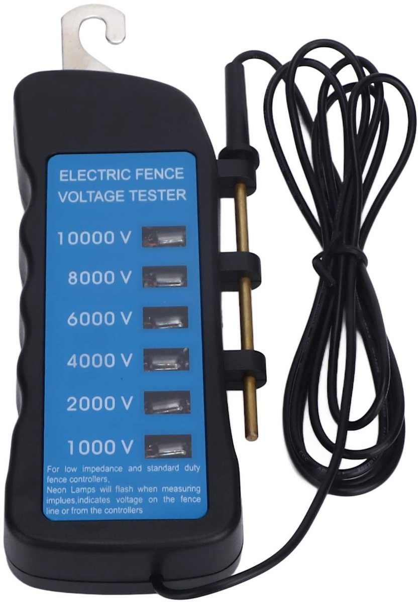 Omgoods - Digitale Spanningstest voor Elektrische Hekken - Spanningstest - Ideaal voor Tuin - Dieren - Veiligheid - Betrouwbaarheid - 1000-10000V -...