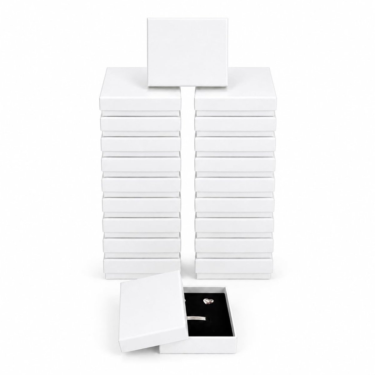 Omgoods - Set van 48 Witte Kartonnen Sieraden Dozen voor Cadeaus