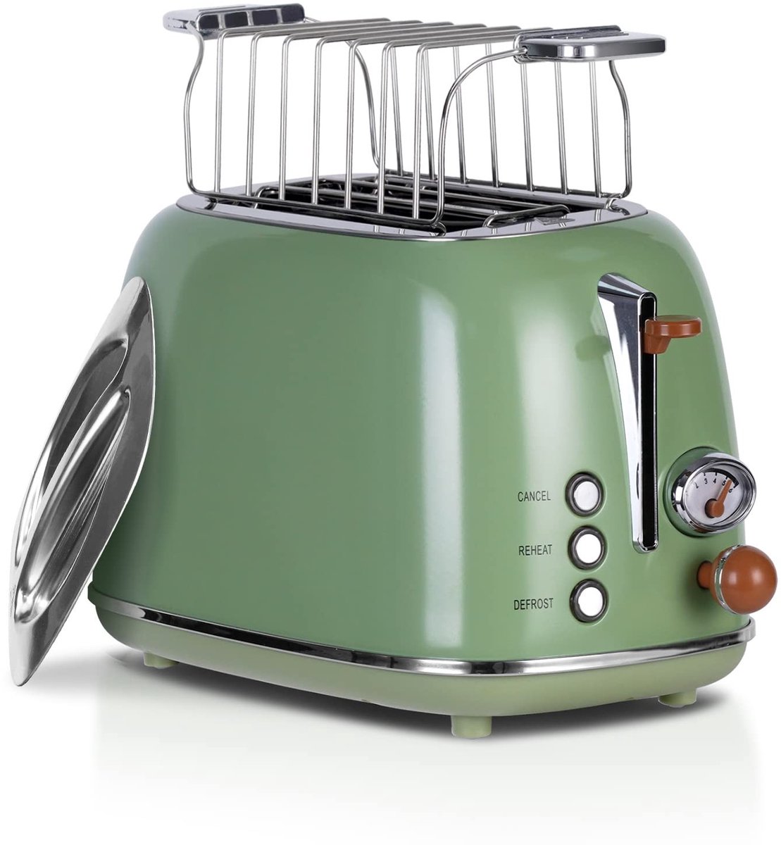 Omgoods - Retro Toaster voor 2 Boterhammen met 6 Instellingen en Ontdooi-functie