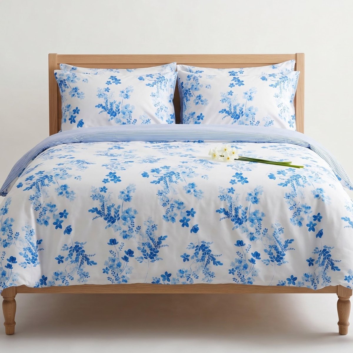 Omgoods - Duvet Cover Set met Bloemenpatroon van 100% Katoen