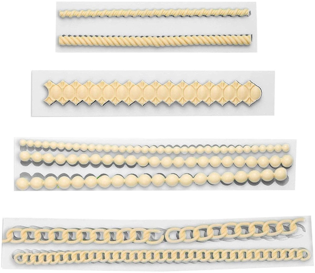 Omgoods - Silicone Fondant Cake Mallen Set van Vier - Decoratie Mallen