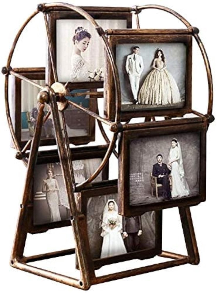Omgoods - Draaiende Ferris Wheel Fotolijst - Vintage Fotolijst voor 12 Foto's