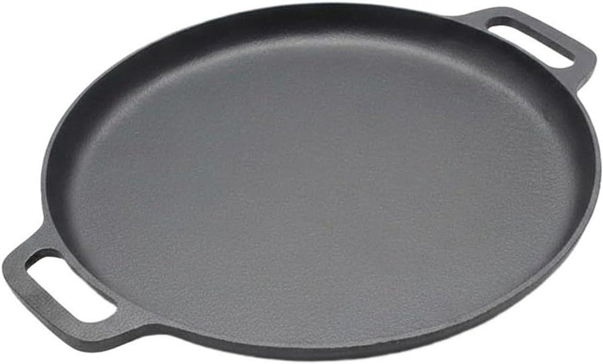 Gietijzeren Pan - Pannenkoekenpan Bakplaat - Pannenkoeken Bakken - Gelijkmatige Warmteverdeling - 30 cm - Zwart