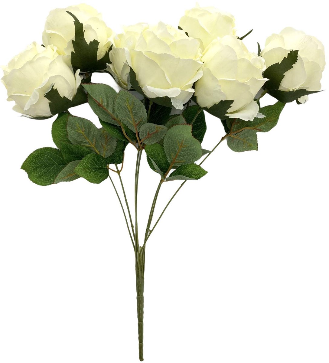 Omgoods- Kunstboeket Premium Kwaliteit - Veldboeket Kunstbloemen - Tafeldecoratie - 7 Bloemen - 42cm - Zacht Textiel - Nepboeket