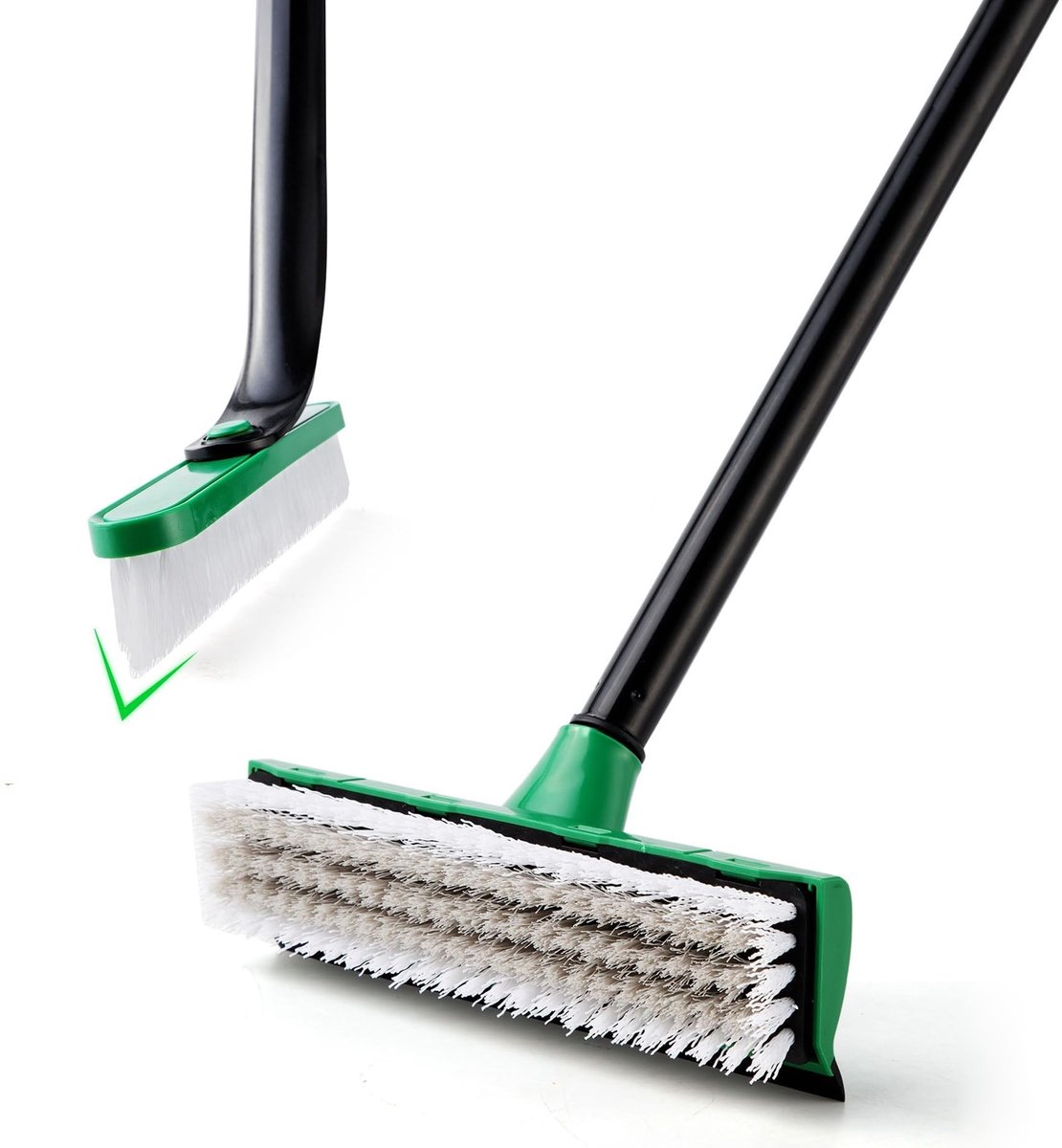 Omgoods - Vloerscrubber met Lange Handgreep en V-Vormige Borstel