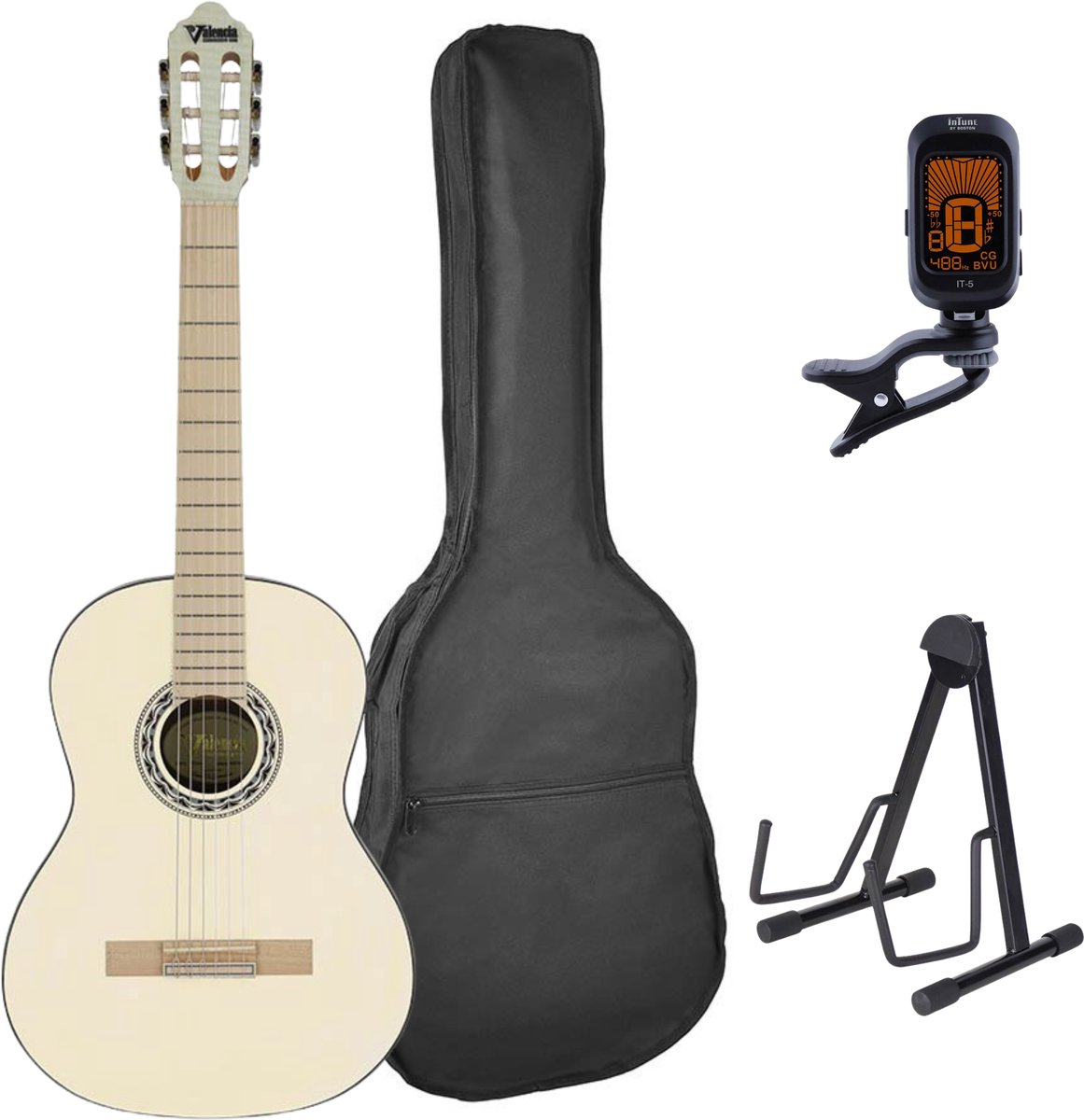 Valencia VC354HVR Hybrid Neck Klassieke Gitaar 4/4 Ivoor Satin