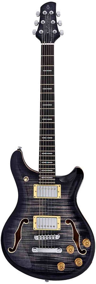 Sire Q7H Larry Carlton Hollowbody Elektrische Gitaar Transparent Black