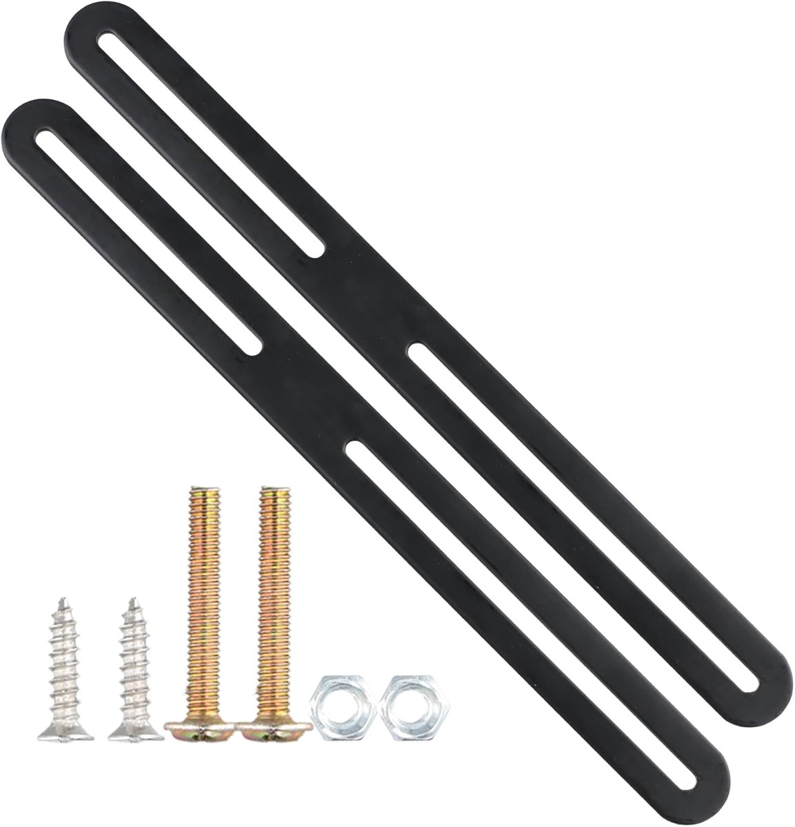 Adjustable Flat Connectors, 2 Pcs Flat Straight Brackets, Stainless Steel Flat Brackets with Slots, Right Angle - ShopVlot
