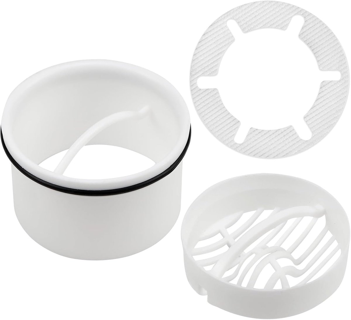 SnelShoppen - Hair Strainer Douche, Haarvanger Douche 7 cm, Douche Afvoer Set (Haarfilter + Onderdompelbare Buis), Afvoer Strainer Douche, Vervangings