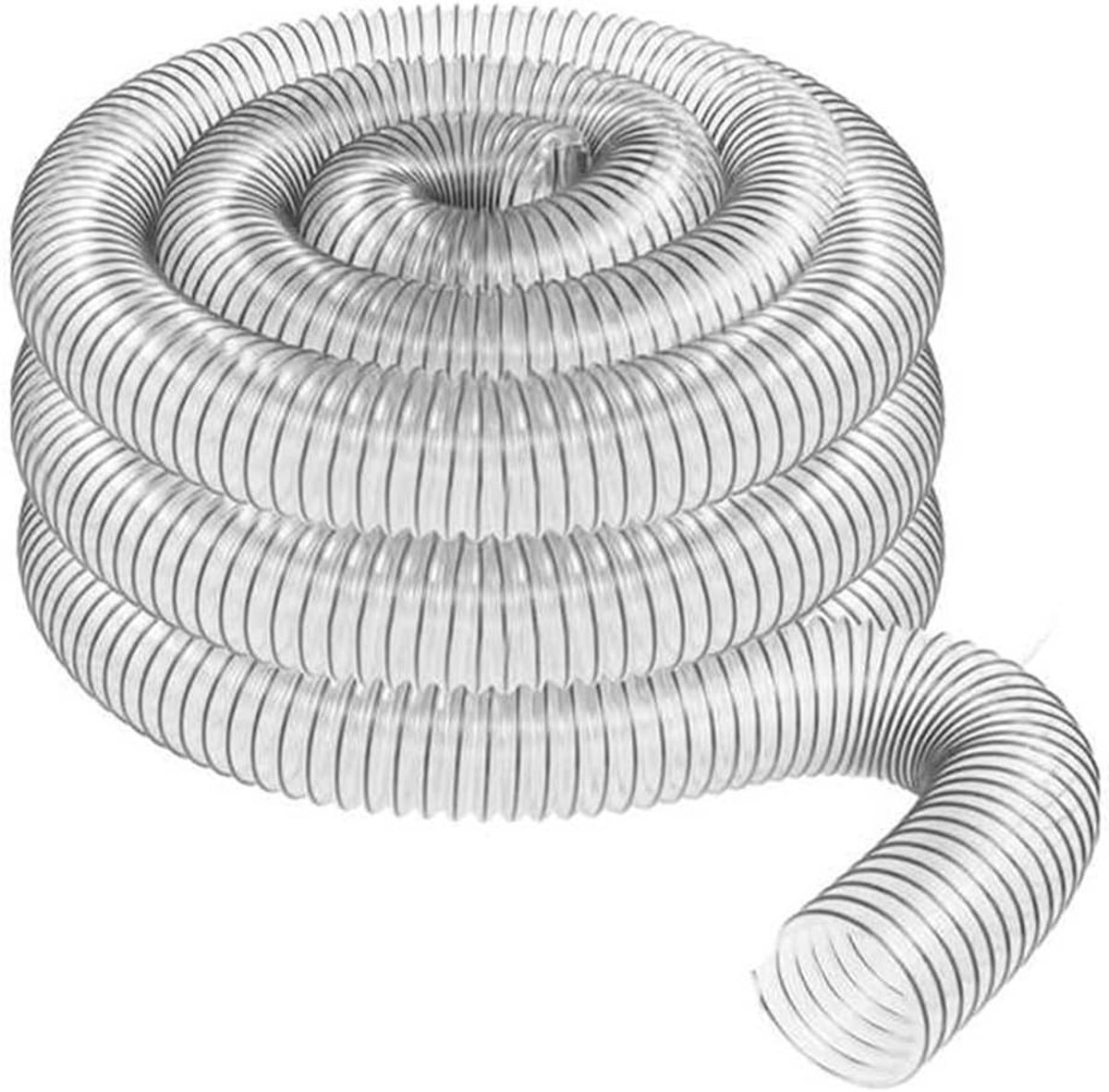 Transparante PVC-stofverzamelslang met 50 mm buitendiameter voor werkplaatsstofzuigers en stofverzamelaars - Flexibel en duurzaam voor optimale stofafzuiging