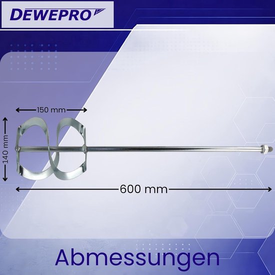 Wentelmixer Dubbele Spiraal - Mortelmixer Roerstaaf - Materiaal Mengen - Verzinkt Staal - Ø140x600mm - Zilver van Wentelmixer — afbeelding 5