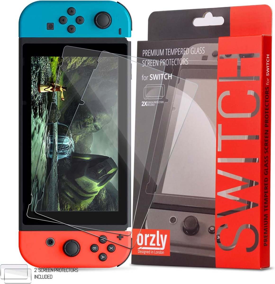 Thijox - Premium Tempered Glass Screenprotectors voor Nintendo Switch Console (2017) - TWIN PACK 2x 0,24 mm Schermbeschermers voor 6,2-inch Tablet - K
