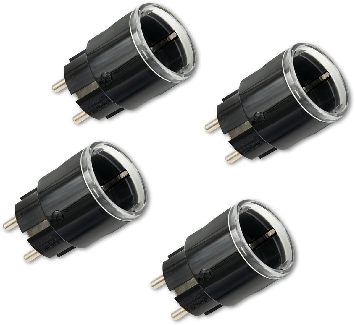 SnelShoppen - Shelly Plug S MTR Gen3 Zwart, Set van 4, Slimme Stopcontacten met Stroombewaking, Matter-gecertificeerd, Veelkleurige LED-display, Afsta