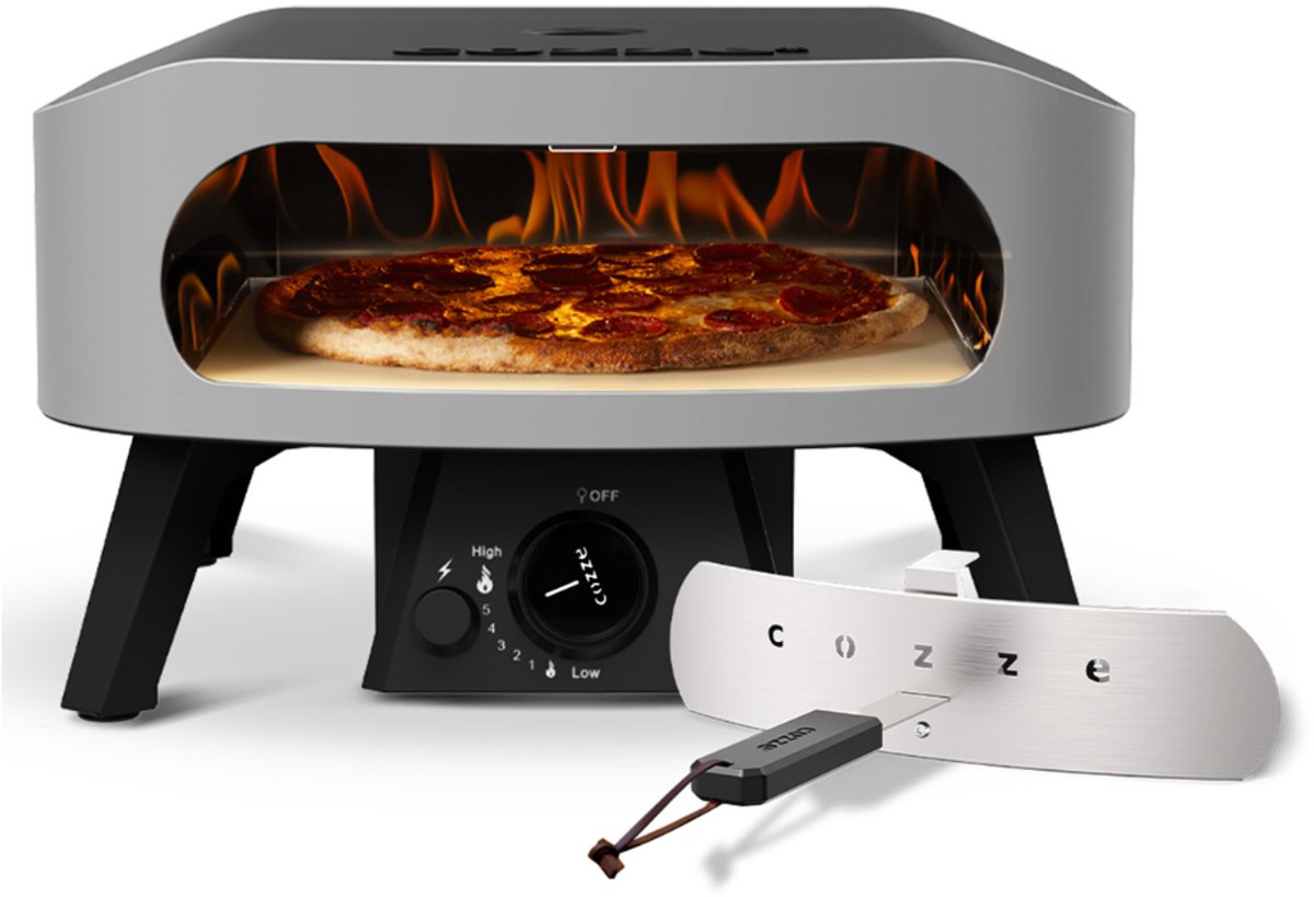Cozze® 13" Classic pizza oven gas 30 mbar – krachtige 6,0 kW gas pizzaoven met U-vormige RVS brander, automatische ontsteking, thermometer en cordieriet pizzasteen – authentieke pizza’s in 2 minuten – ideaal voor buiten koken – foto 6