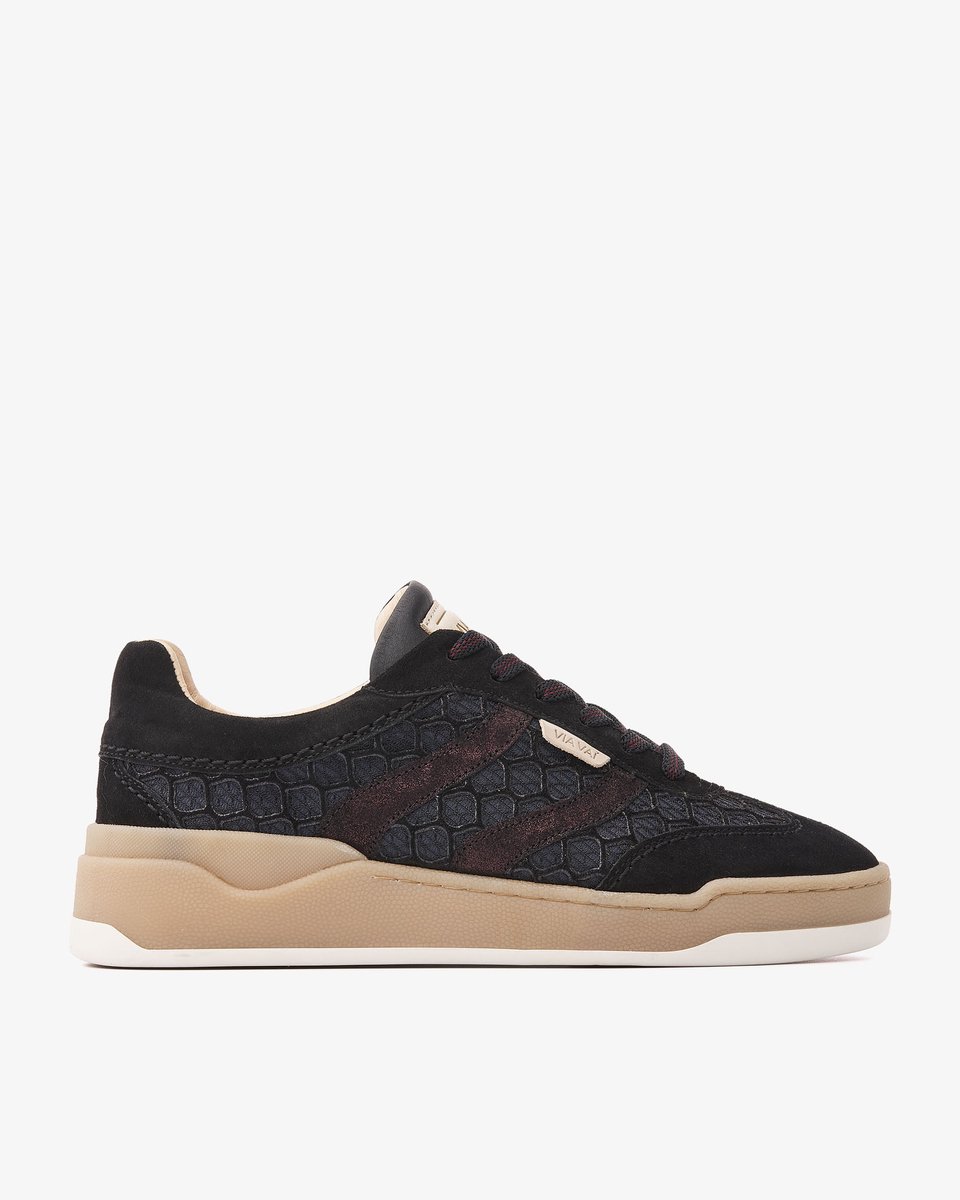 VIA VAI Sam Naomi Sneakers Dames - Leer,Mesh,Suède - Blauw - Maat 41