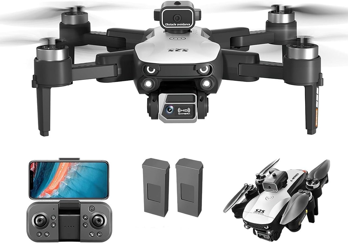 Drone met 4K Camera, Vouwbare Quadcopter met Borstelloze Motor, FPV Functies en Actieve 360° Obstakelvermijding, Perfect als Speelgoed en Cadeau voor Kinderen en Volwassenen