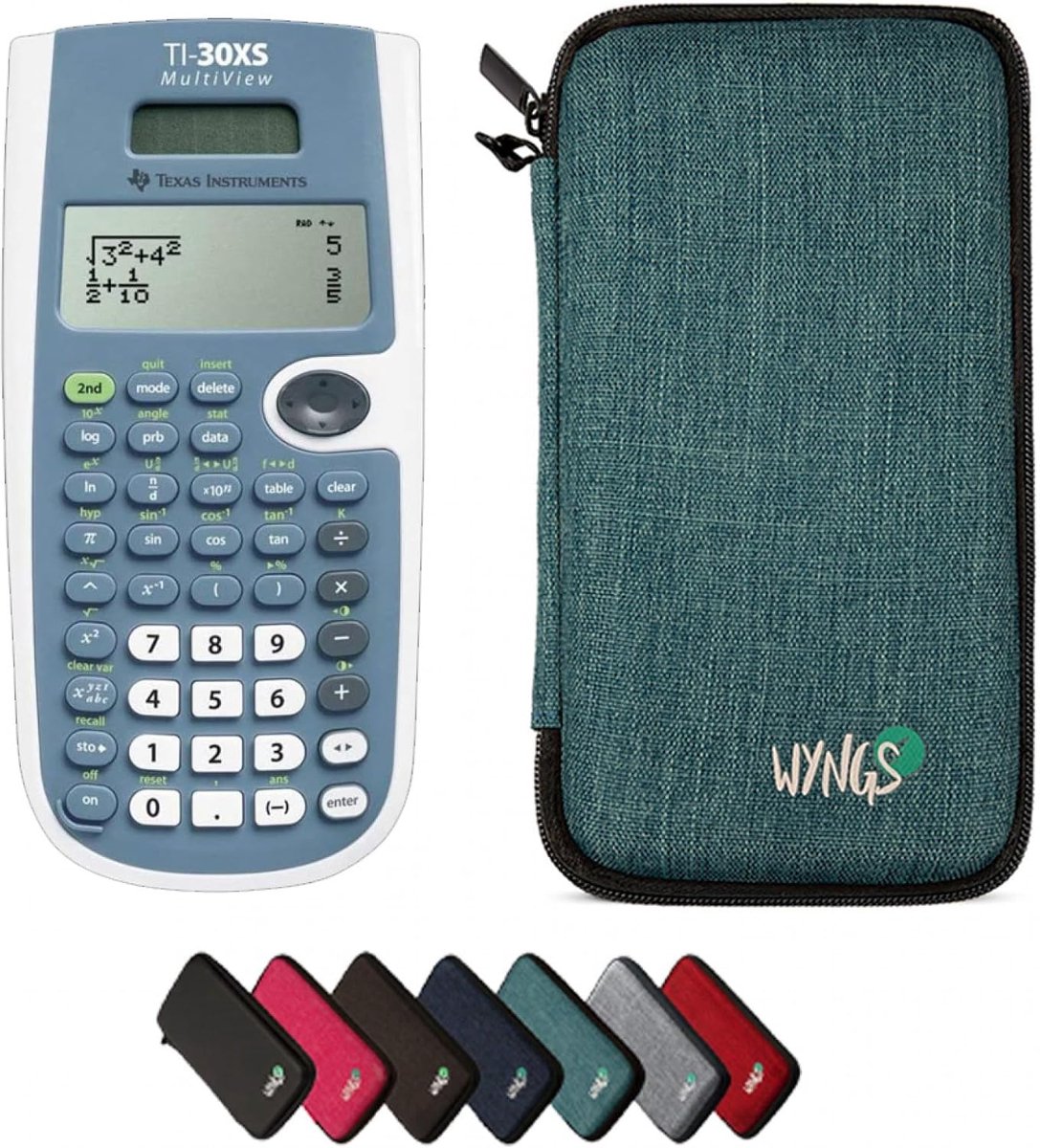 SnelShoppen - CALCUSO Basispakket Turkoois met Rekenmachine TI-30XS MultiView, Perfect voor School, Studie en Thuis, Inclusief Noodzakelijke Wiskunde