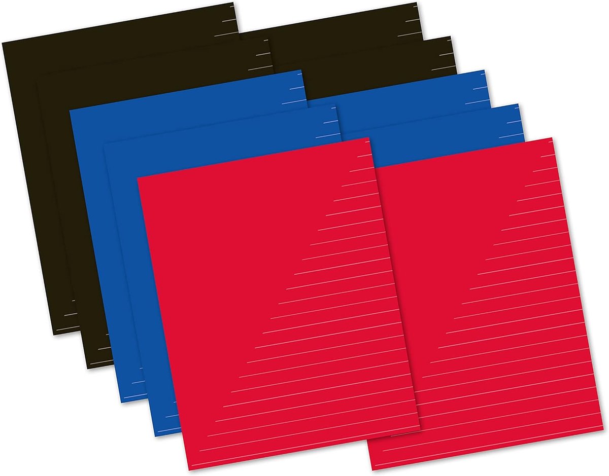 SnelShoppen - A5 Schoolschriften Gelinieerd - 10 Stuks - 80 Vellen - Perfect voor Kinderen, School, Notities, Schrijven, Studeren - Gesorteerde Kleure