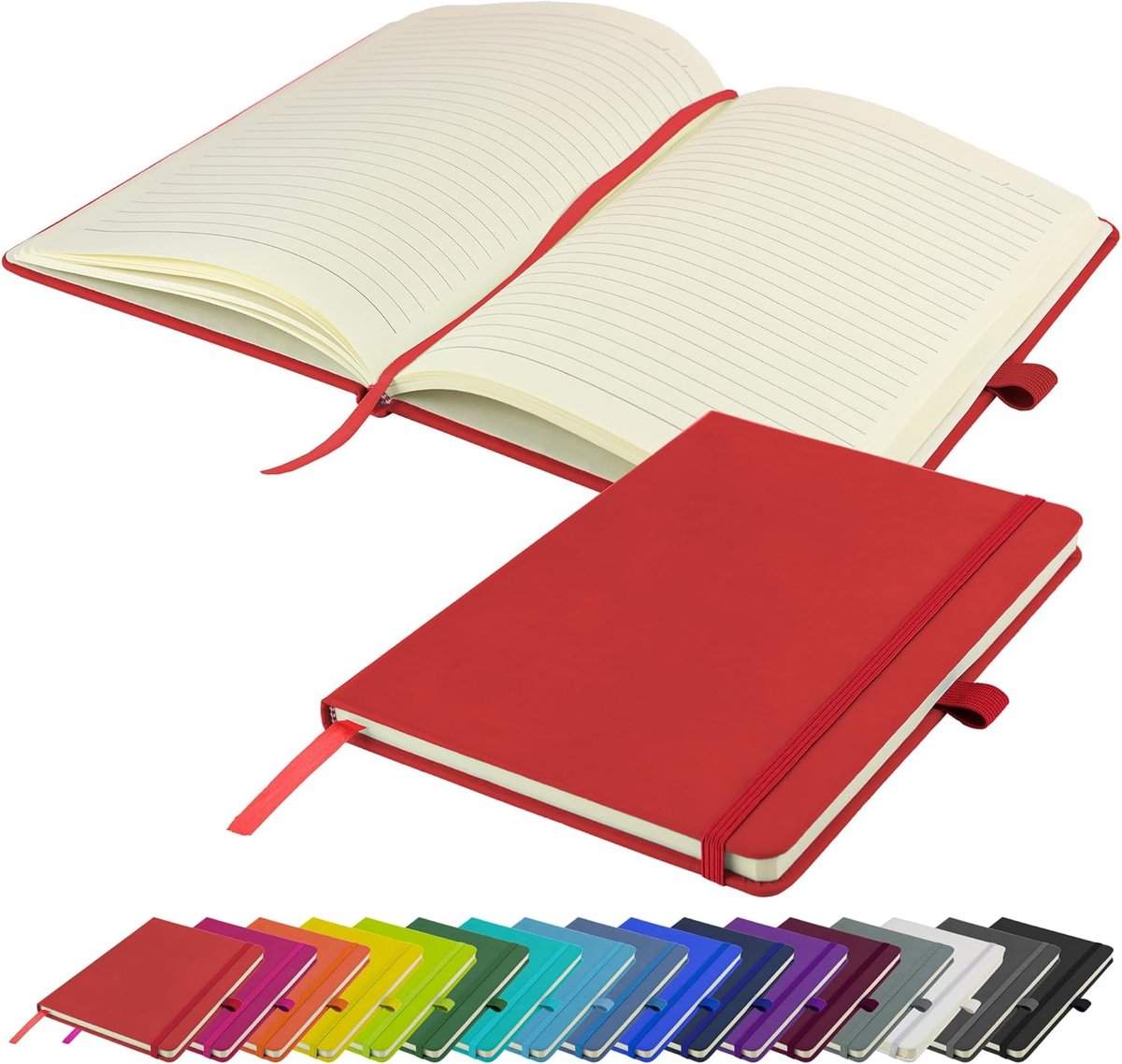 A5 notitieboek - luxe hardcover - rode uitvoering - ideaal voor aantekeningen - ShopVlot